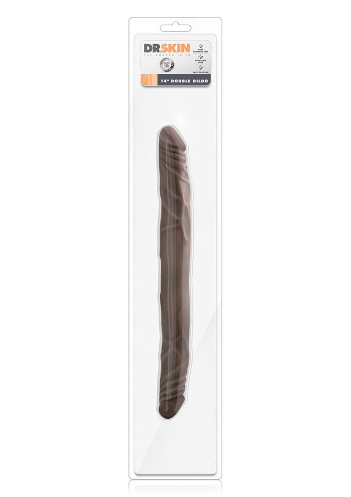 Dr. Skin Double Dildo - Chocolate - 14in