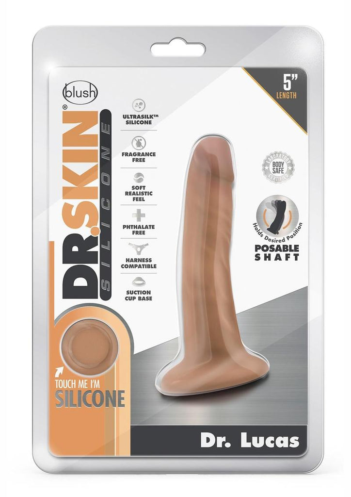 Dr. Skin Dr. Lucas Silicone Dildo with Suction Cup - Caramel/Mocha - 5.5in