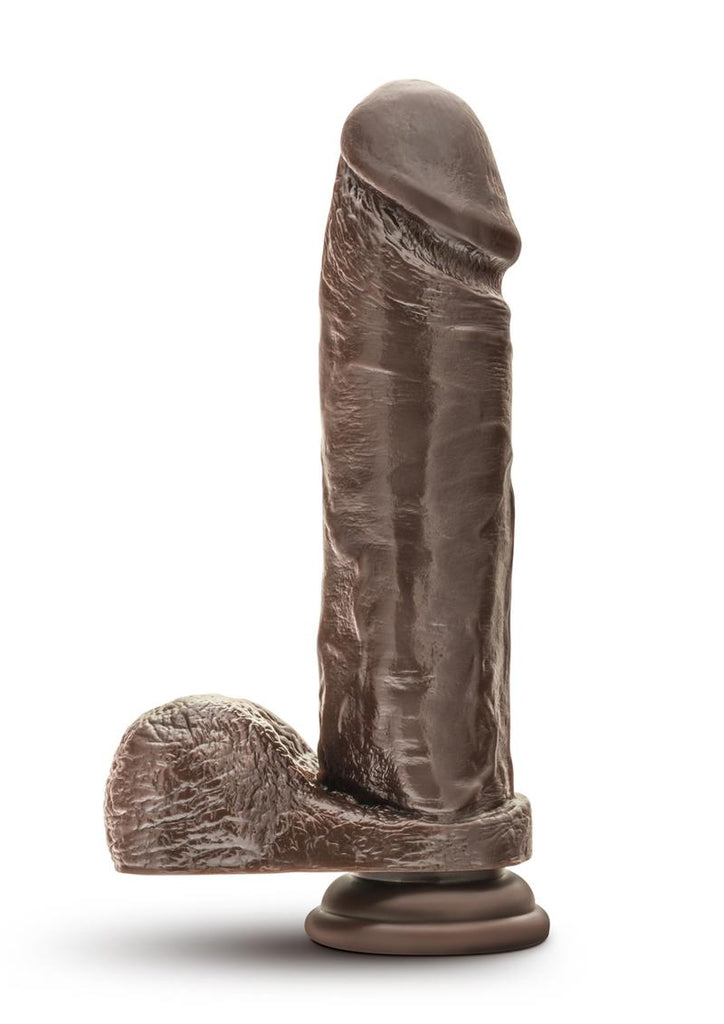 Dr. Skin Mr. Magic Dildo with Balls and Suction Cup - Chocolate - 9in