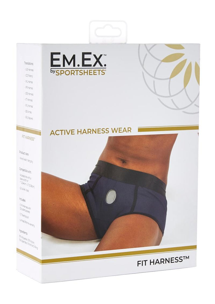 Em.Ex.. Active Harness Wear Fit Harness Boy Shorts - 2x - Blue - Large