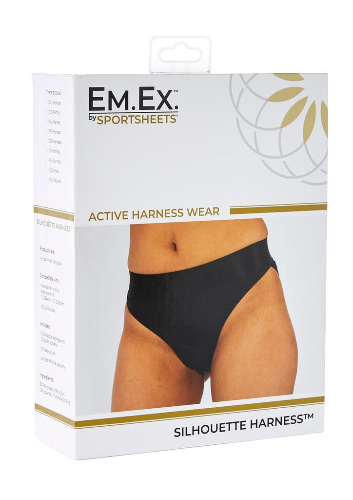 Em.Ex.. Active Harness Wear Silouette Harness Bikini Cut - 2x - Black - Large