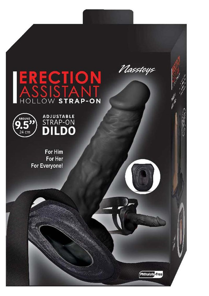 Erection Assistant Hollow Strap-On - Black - 9.5in