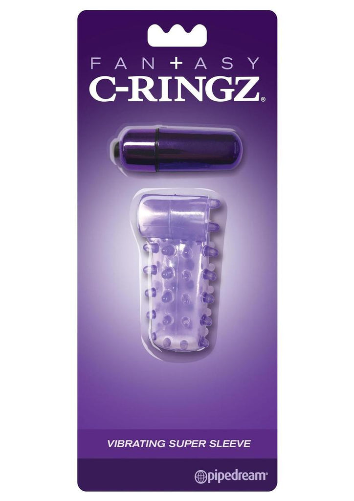 Fantasy C-Ringz Vibrating Super Cock Sleeve with Bullet - Purple