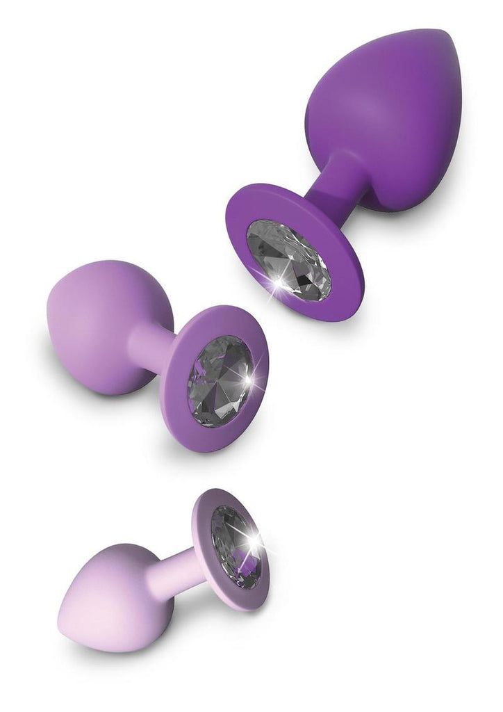 Fantasy For Her Her Little Gems Trainer Set Anal Kit 3 Training Size Plugs Waterproof Silicone - Purple