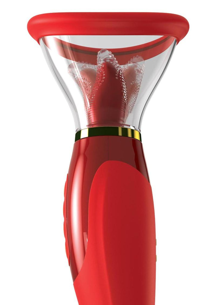 Fantasy For Her Her Ultimate Pleasure 24k Gold Luxury Edition Silicone Vibrating Multi Speed USB Rechargeable Clit Stimulator Waterproof - Red