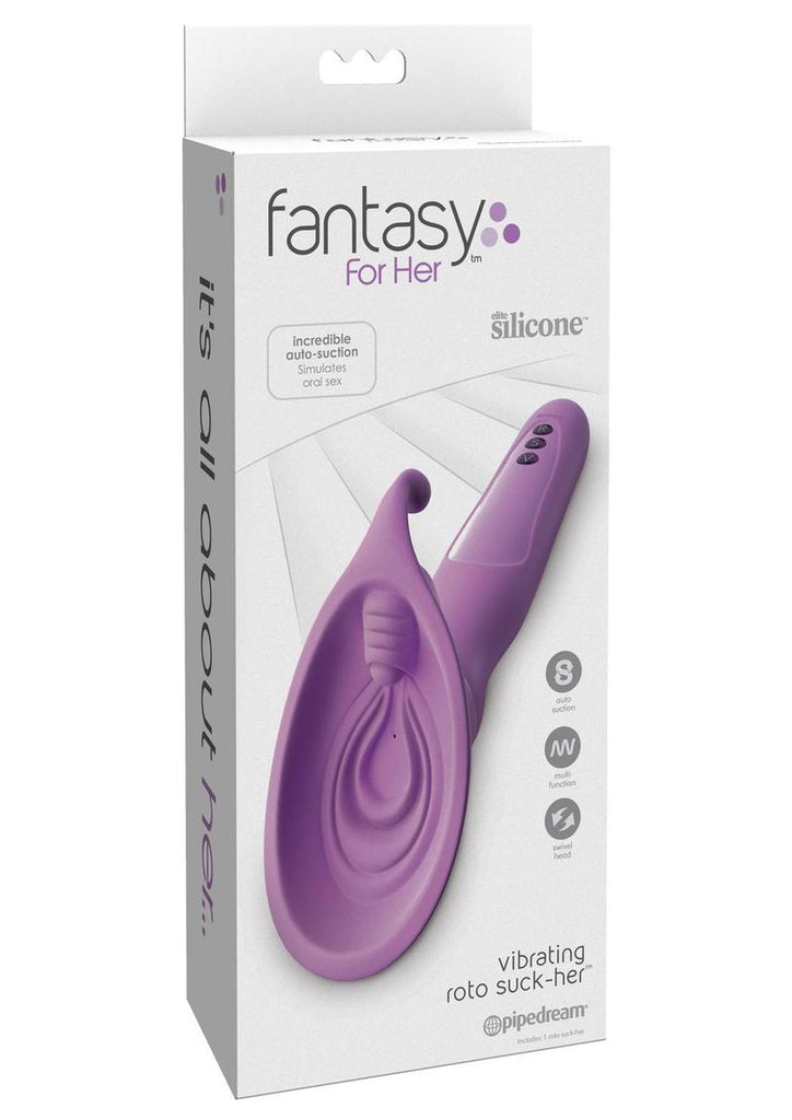 Fantasy For Her Silicone Vibrating Roto Suck Her Stimulator - Purple