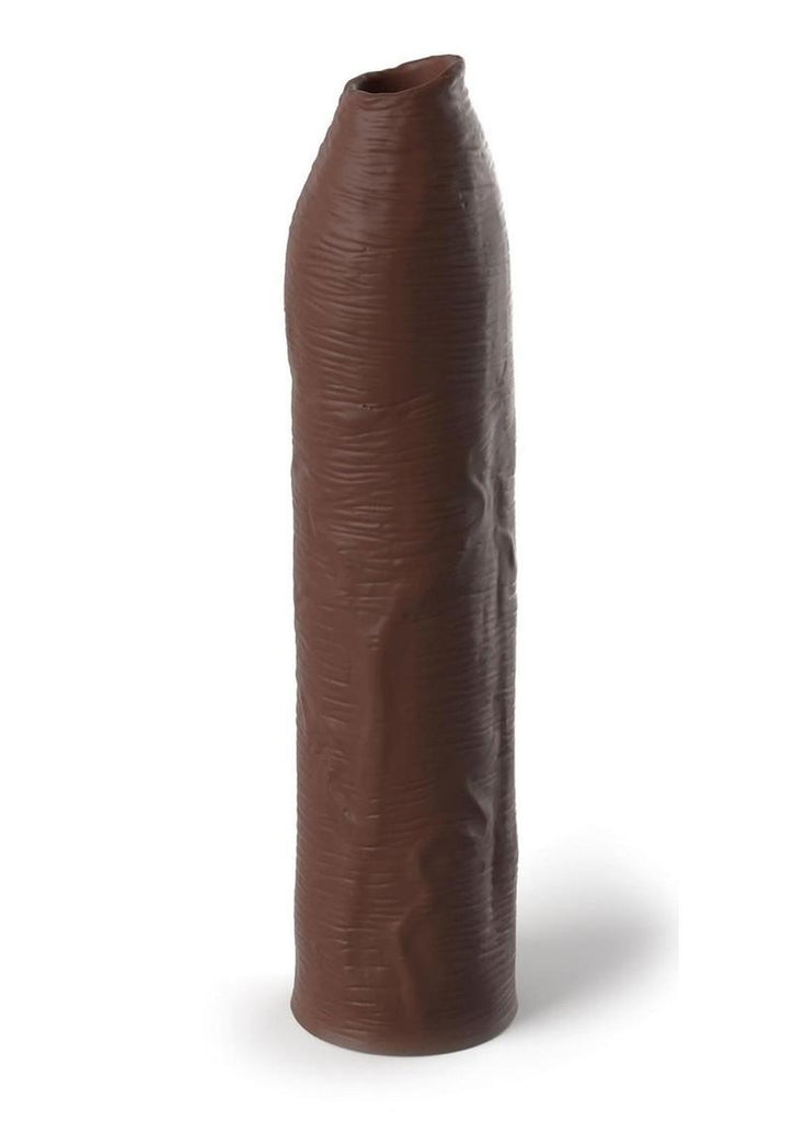 Fantasy X-Tensions Elite Silicone Uncut Extension Sleeve - Chocolate - 7in