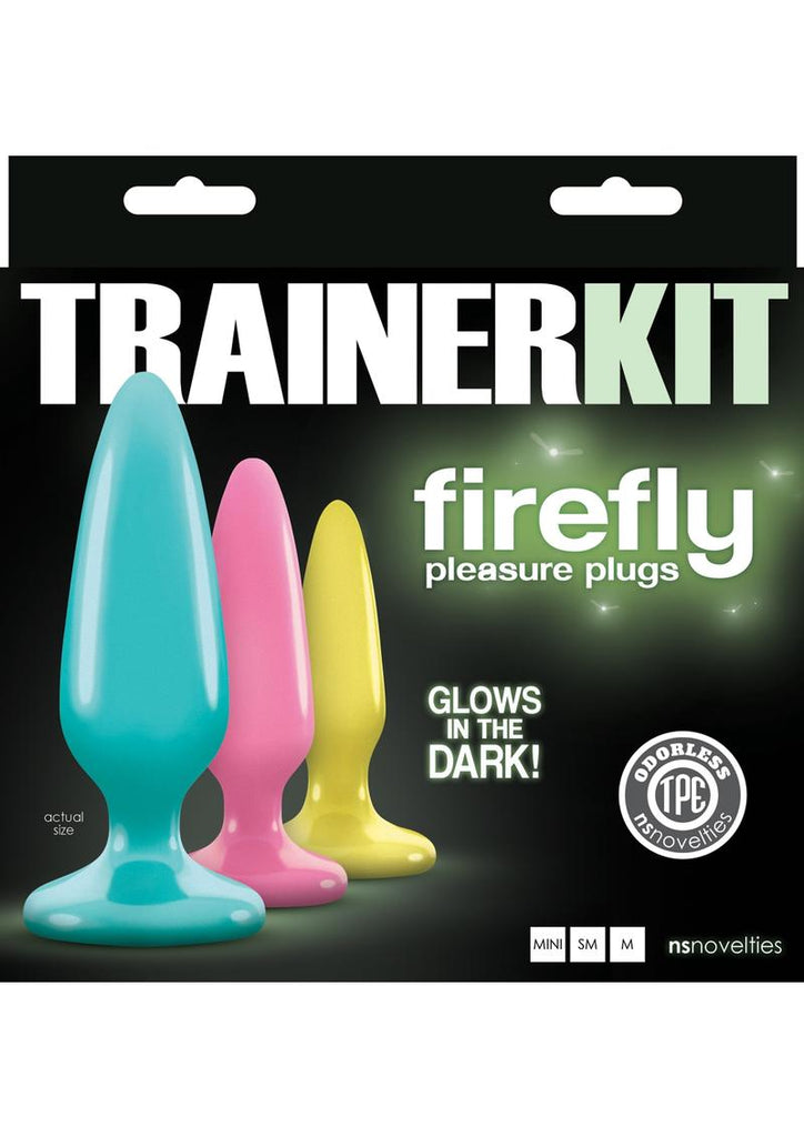 Firefly Pleasure Plug Trainer Kit Butt Plugs - Assorted Colors/Glow In The Dark