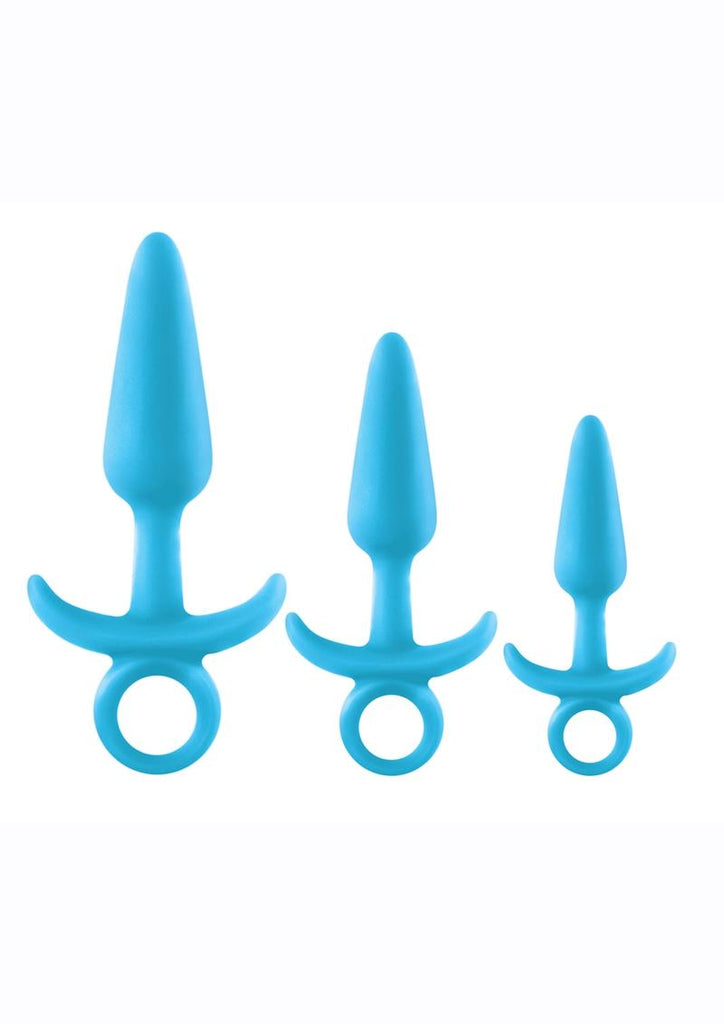 Firefly Prince Trainer Kit Silicone Butt Plugs - Blue/Glow In The Dark