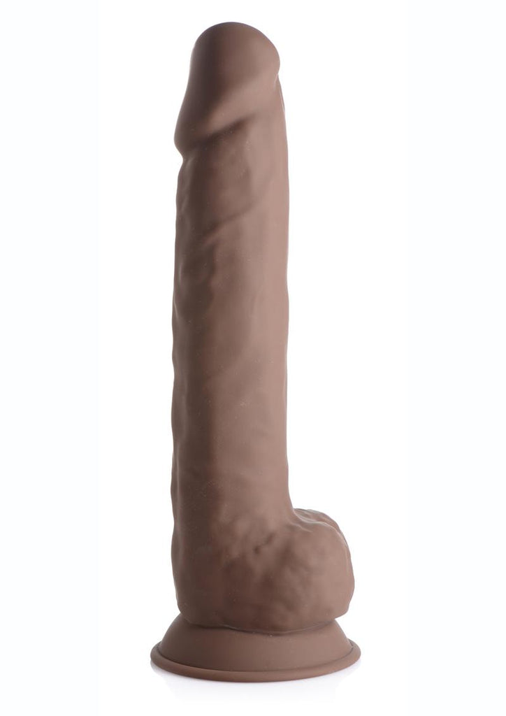Fleshstixxx Dual Density Silicone Bendable Dong with Balls - Chocolate - 10in