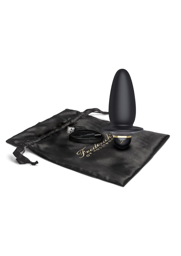 Frederick's Of Hollywood Rechargeable 4in Booty Plug Multi Function Vibration Silicone - Black