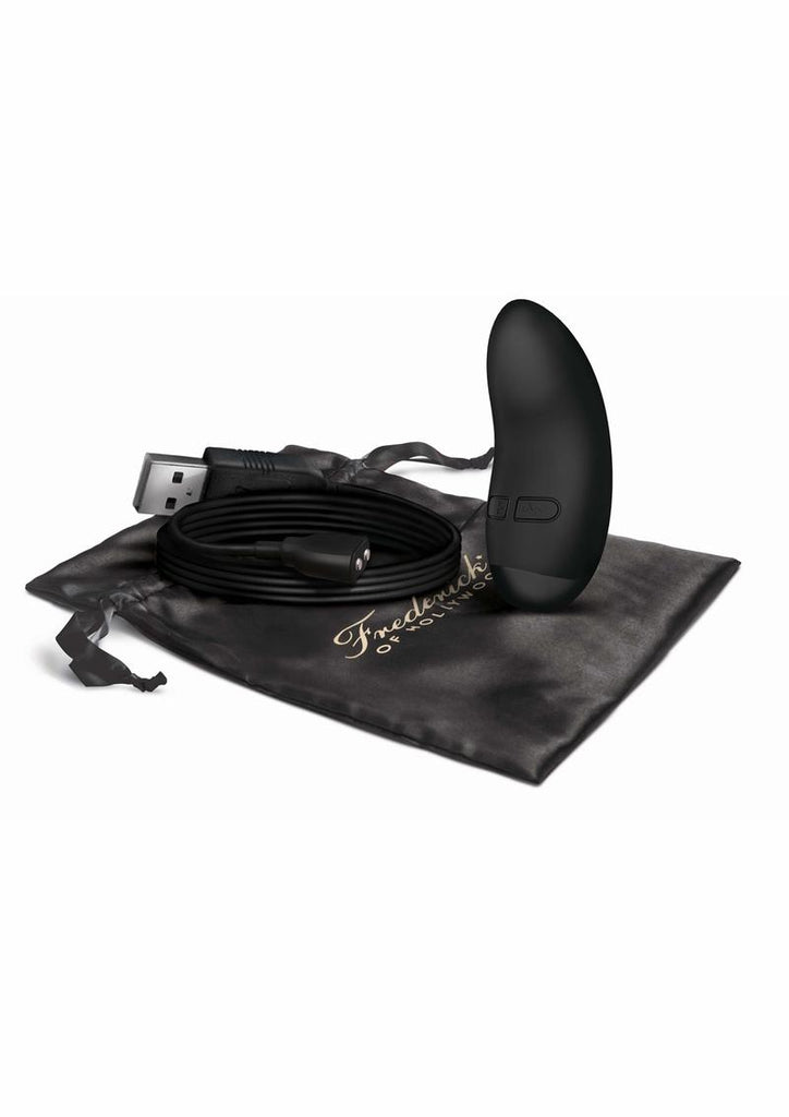 Frederick's Of Hollywood USB Rechargeable Come Lay-On Vibrator Silicone Splash Proof - Black