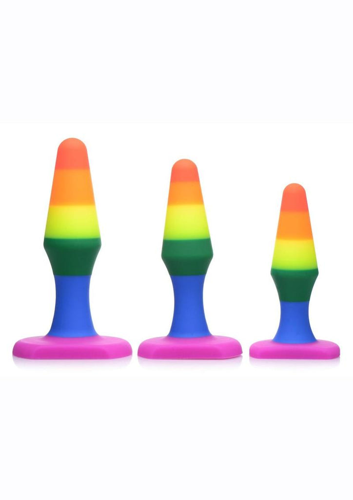 Frisky Rainbow Silicone Anal Trainer - Multicolor - 3 Piece/Set