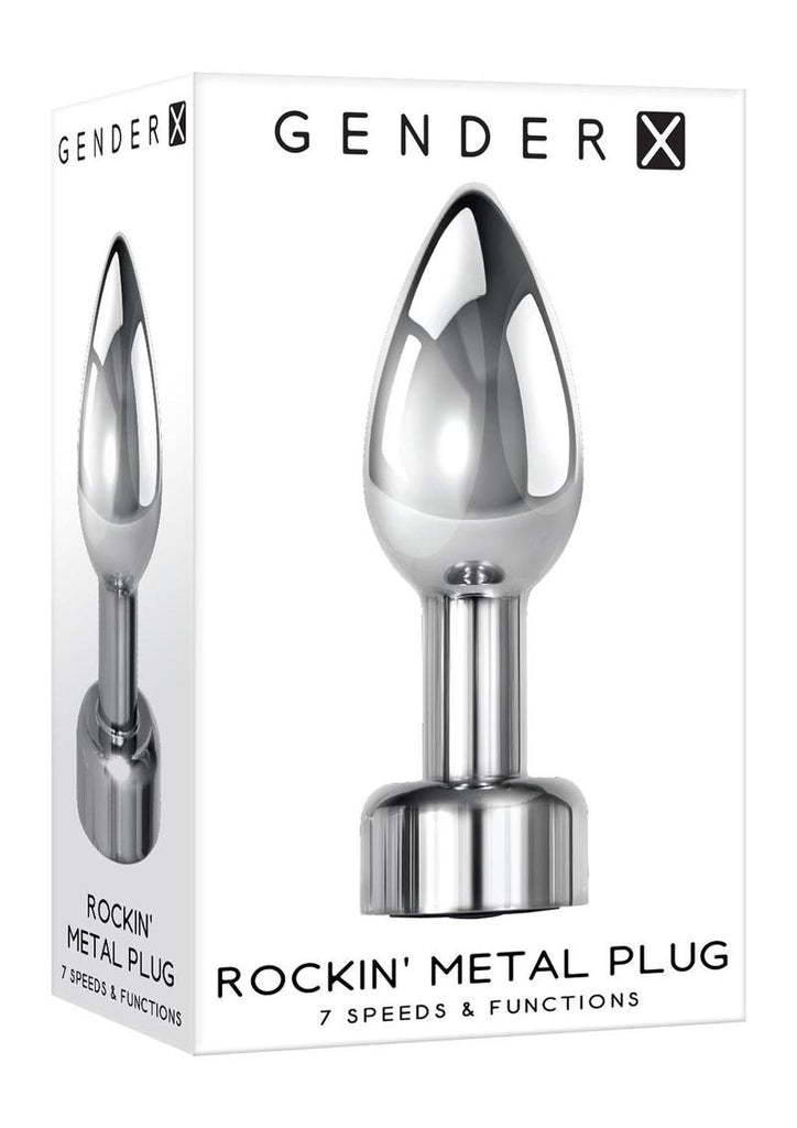 Gender X Rockin' Metal Plug Rechargeable Butt Plug - Metal/Silver