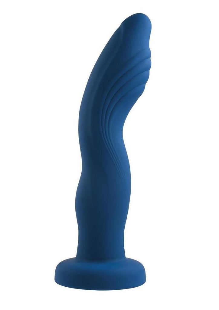 Gender X Snuggle Up Rechargeable Silicone Dual Vibrating Strap-On with Remote Control - Black/Blue