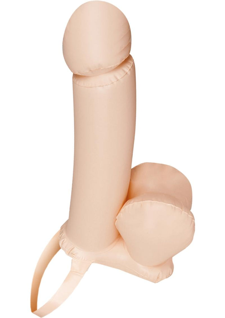 Get It On Inflatable Strap-On Penis - Vanilla - 21in