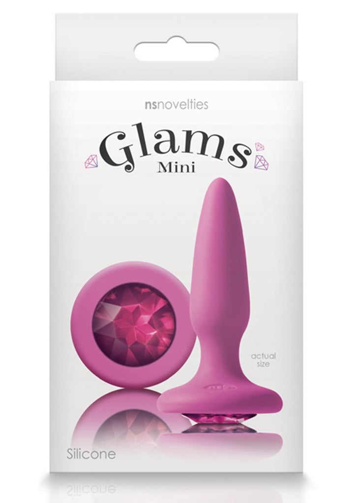 Glams Mini Silicone Butt Plug - Pink/Pink Gem