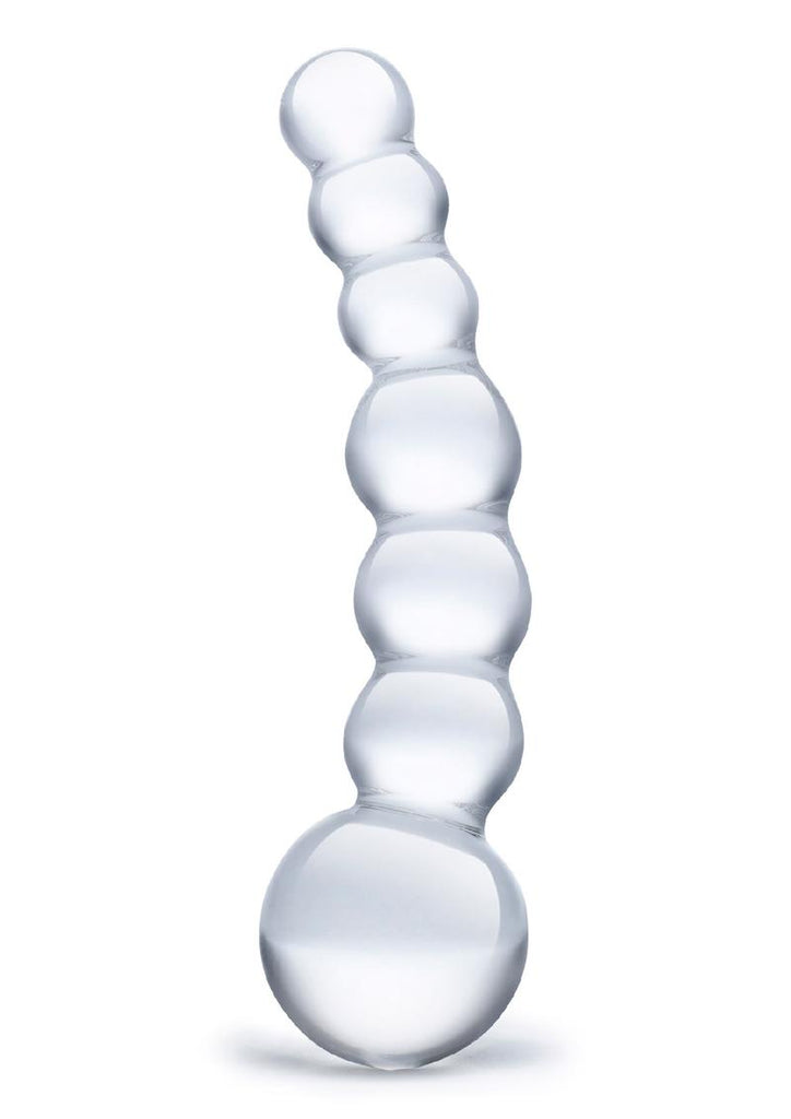 Glas Curved Beaded Glass Dildo - Clear - 5in