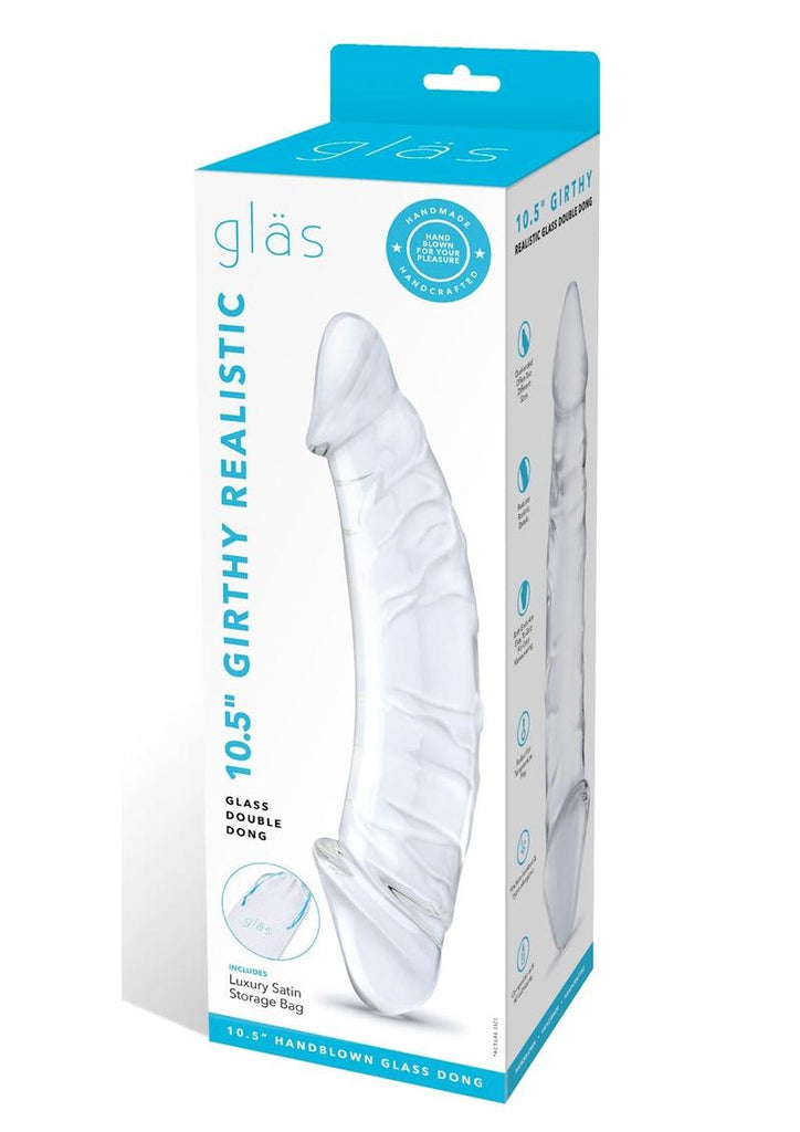 Glas Girthy Realistic Glass Double Dong - Clear - 10.5in