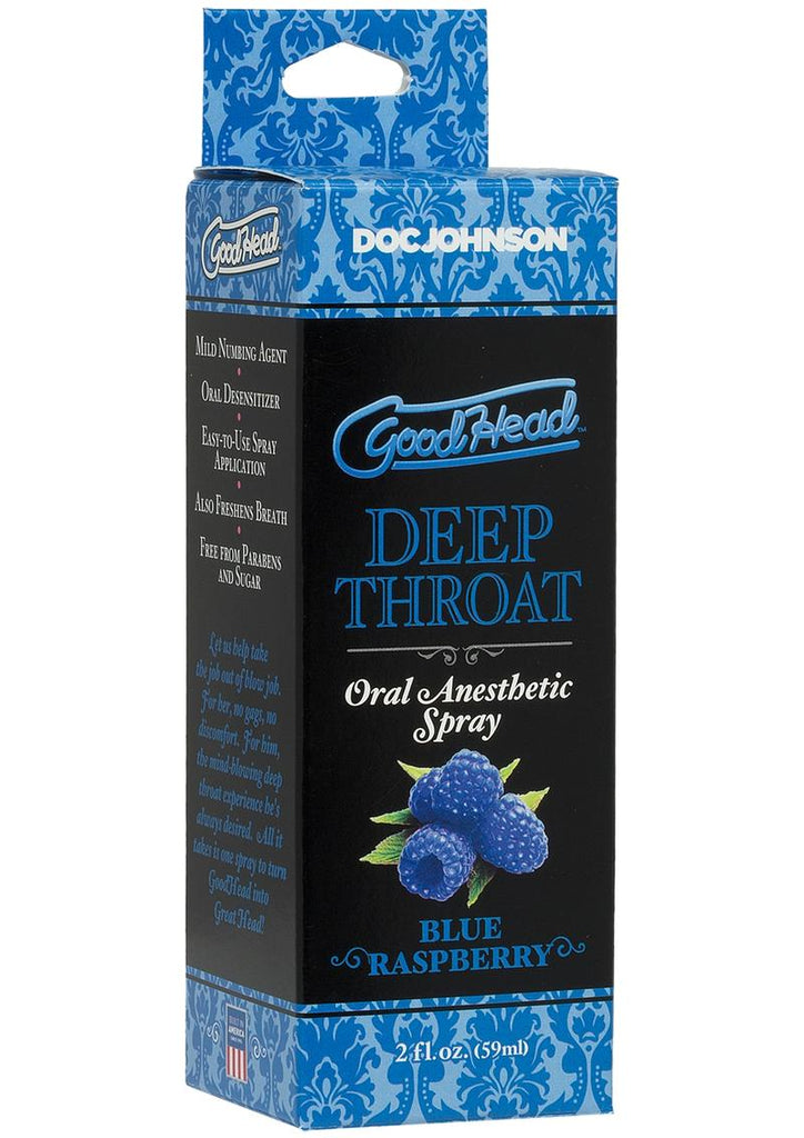 Goodhead Deep Throat Oral Anesthetic Spray Blue Raspberry - 2oz