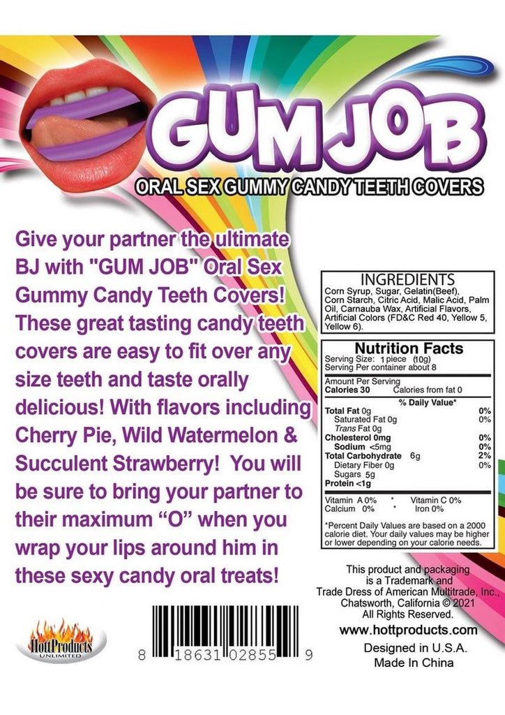 Gum Job Oral Sex Gummy Candy Teeth Covers Assorted Flavors - 6 Pack