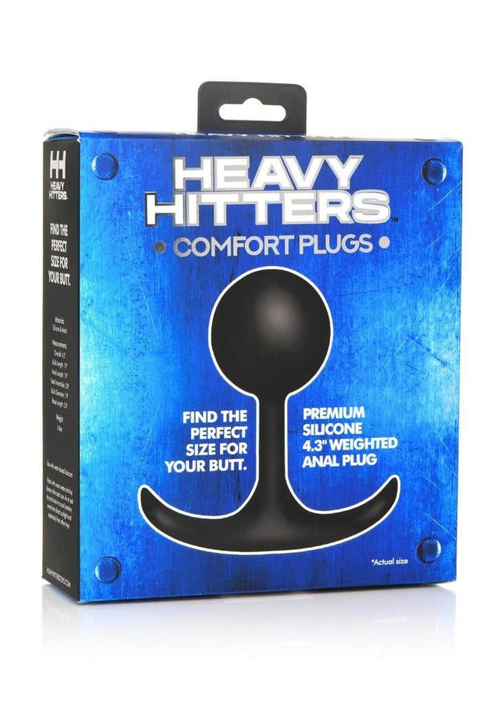 Heavy Hitters Comfort Plugs Premium Silicone Weighted Round - Black - Large - 4.4in