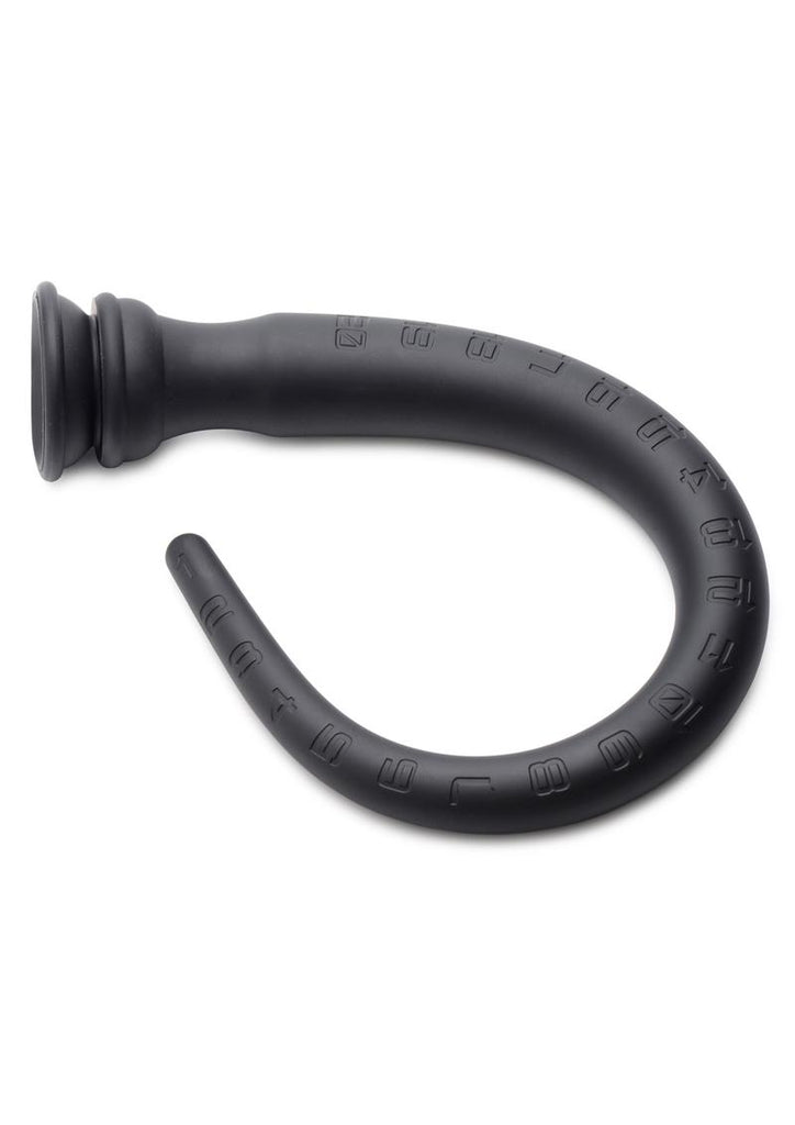 Hosed Tapered Silicone Hose Flexible Anal Play - Black - 22in
