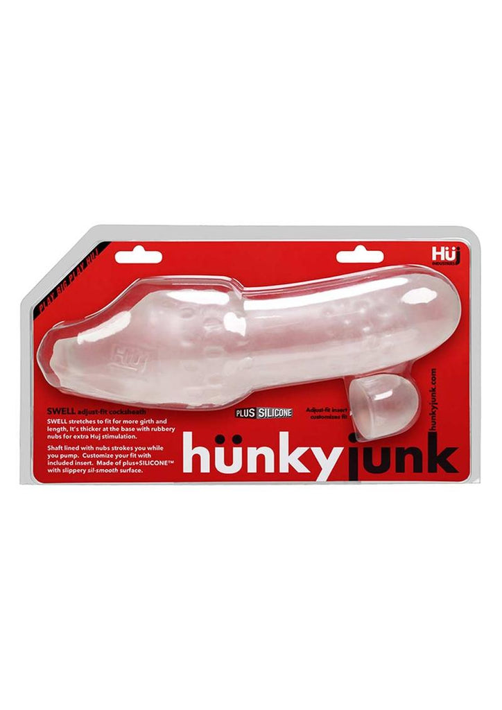 Hunkyjunk Swell Silicone Cocksheath Penis Extender - Clear - 8.25in