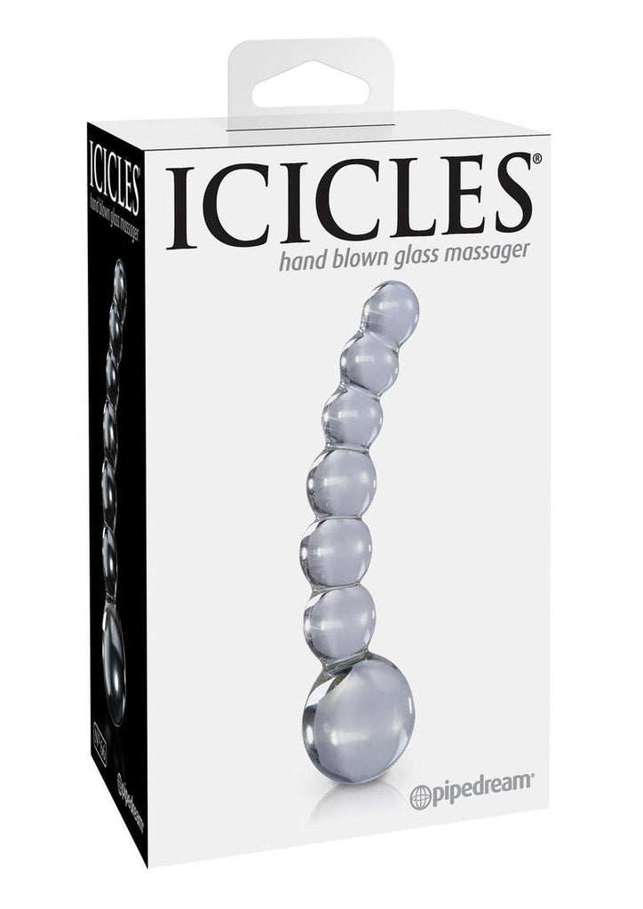 Icicles No 66 Beaded Anal Probe - Clear - 4.75in