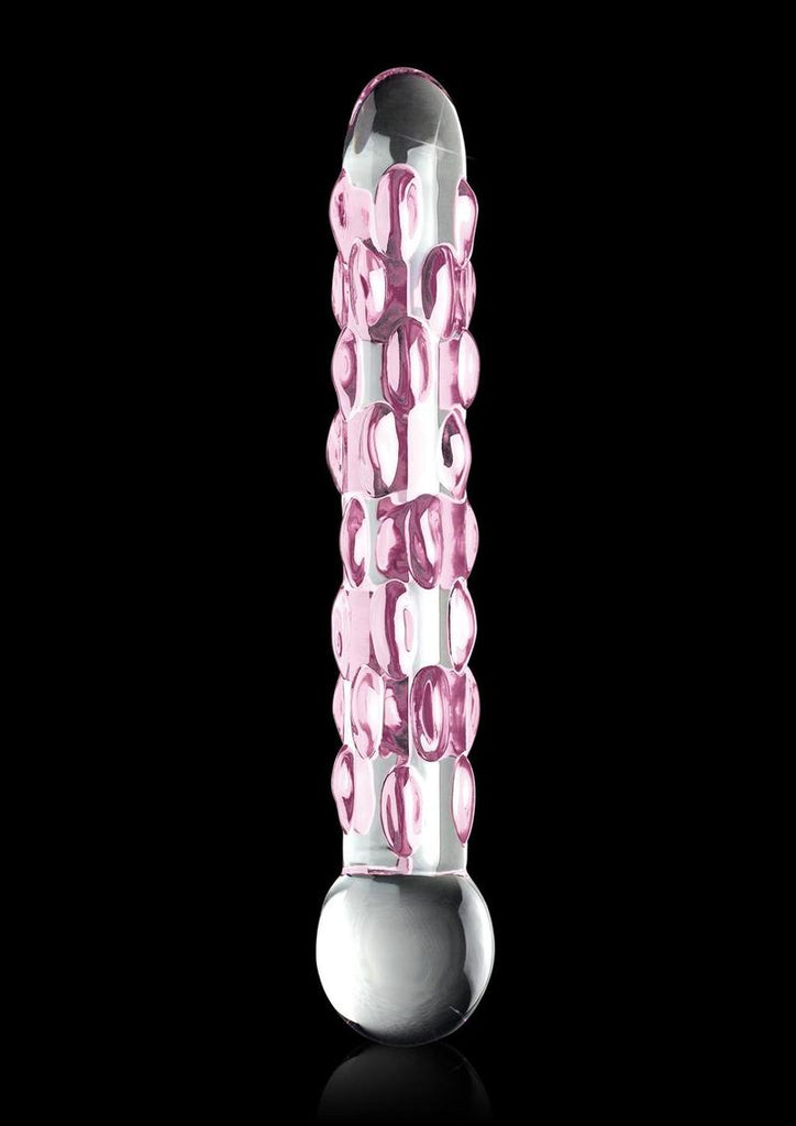 Icicles No. 7 Glass Dildo - Clear/Purple - 7in