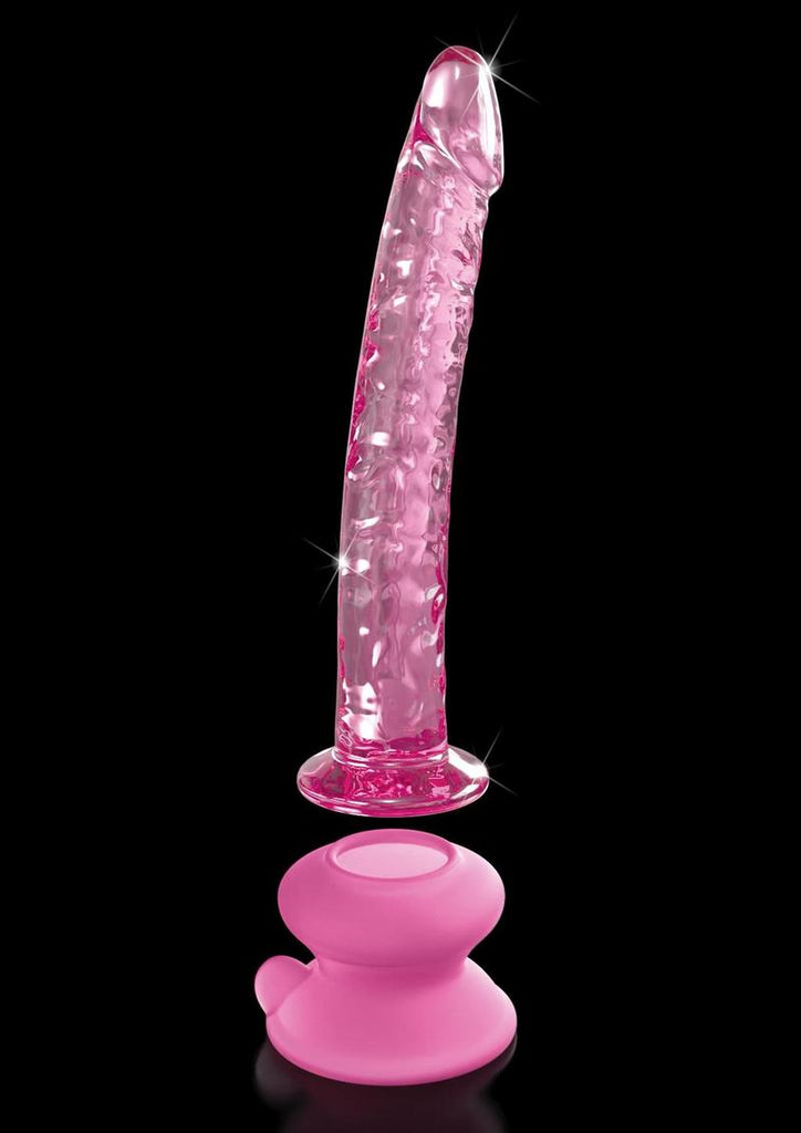 Icicles No. 86 Glass Wand with Bendable Silicone Suction Cup - Pink