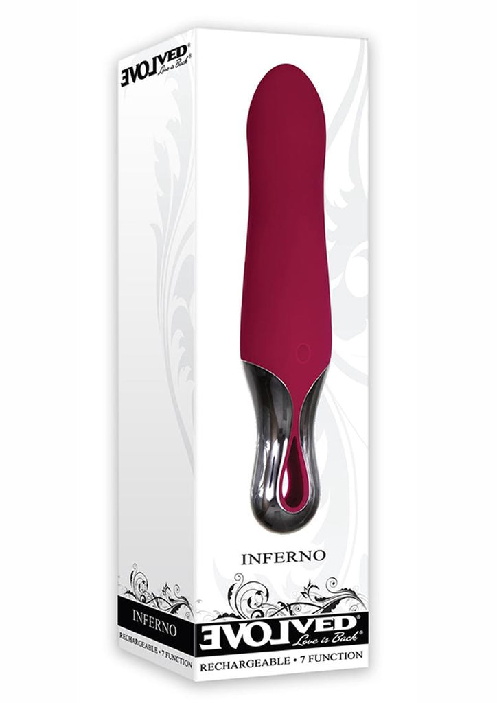 Inferno Rechargeable Silicone Mini Vibrator - Black/Red