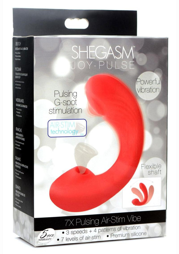 Inmi Shegasm Joy-Pulse Flexible Suction Rechargeable Silicone G-Spot Vibrator - Red