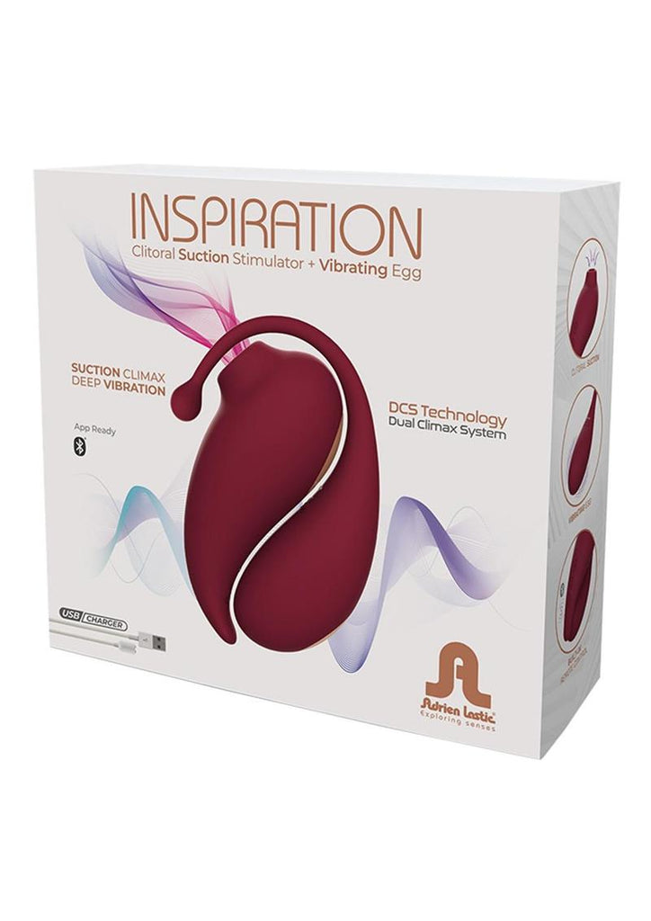 Inspiration Silicone Dual Stimulating Egg and Clitoral Vibrator with Remote Control - Red
