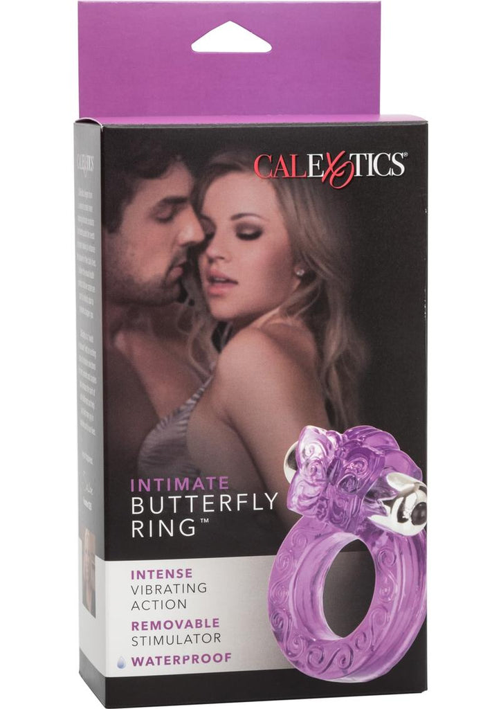 Intimate Butterfly Ring Vibrating Cock Ring with Clitoral Stimulation - Purple
