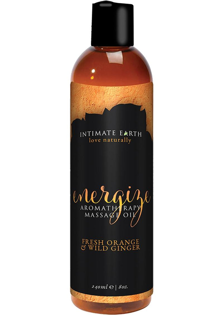 Intimate Earth Energize Aromatherapy Massage Oil Fresh Orange and Wild Ginger - 8oz
