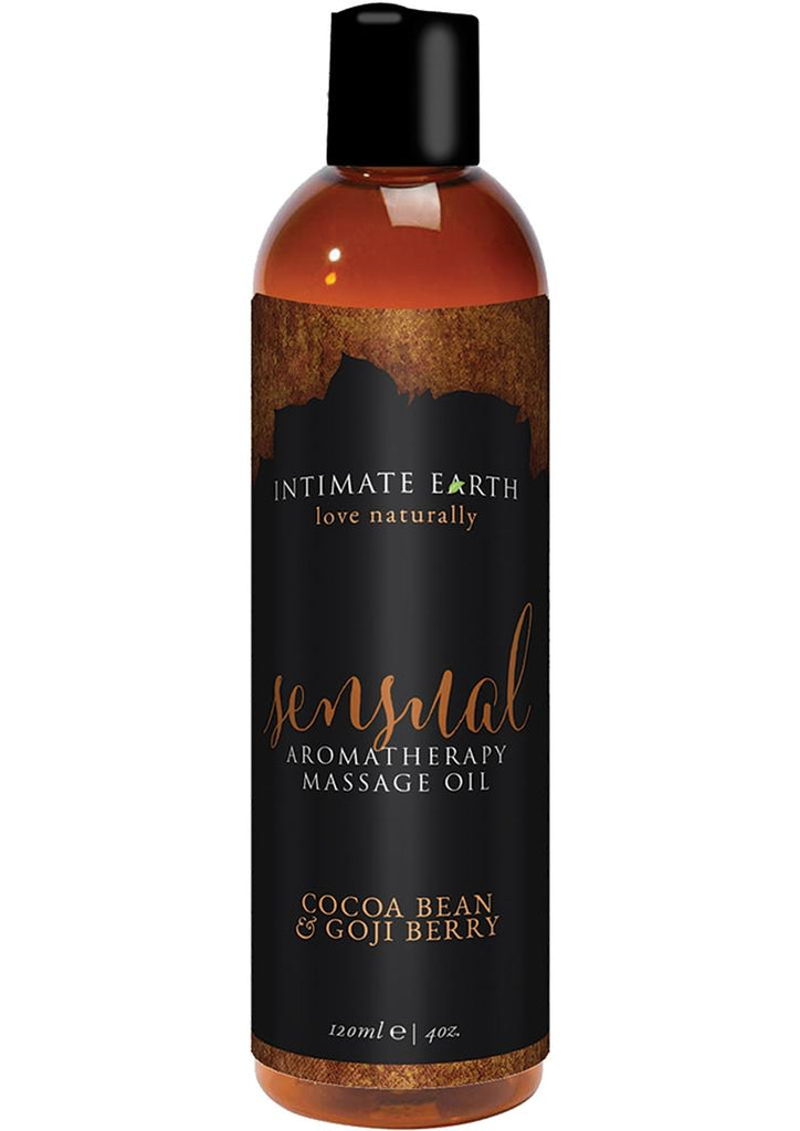 Intimate Earth Sensual Aromatherapy Massage Oil Cocoa Bean and Goji Berry - 4oz