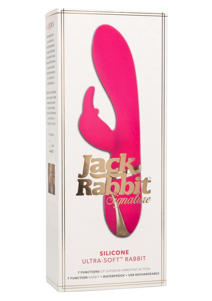 Jack Rabbit Signature Silicone Ultra Soft Rabbit Vibrator Multi Function USB Rechargeable Waterproof - Pink
