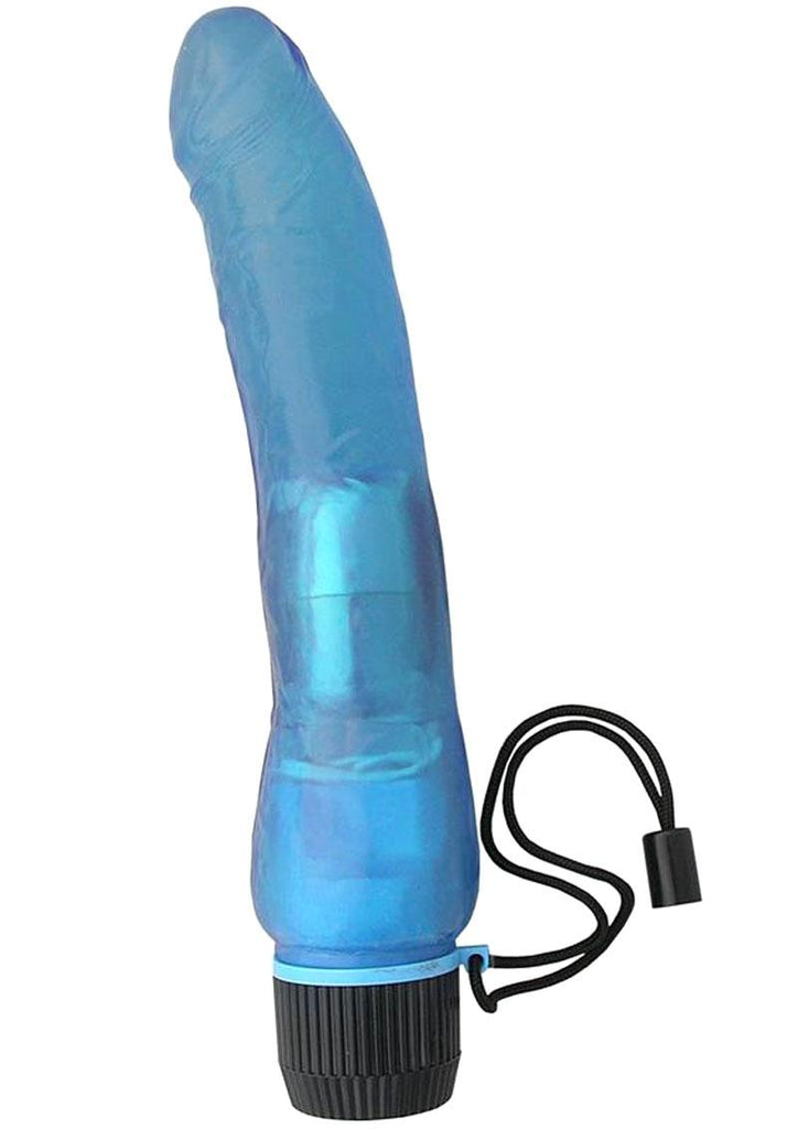 Jelly Caribbean Number 1 Jelly Realistic Vibrator Waterproof - Blue - 8.5in
