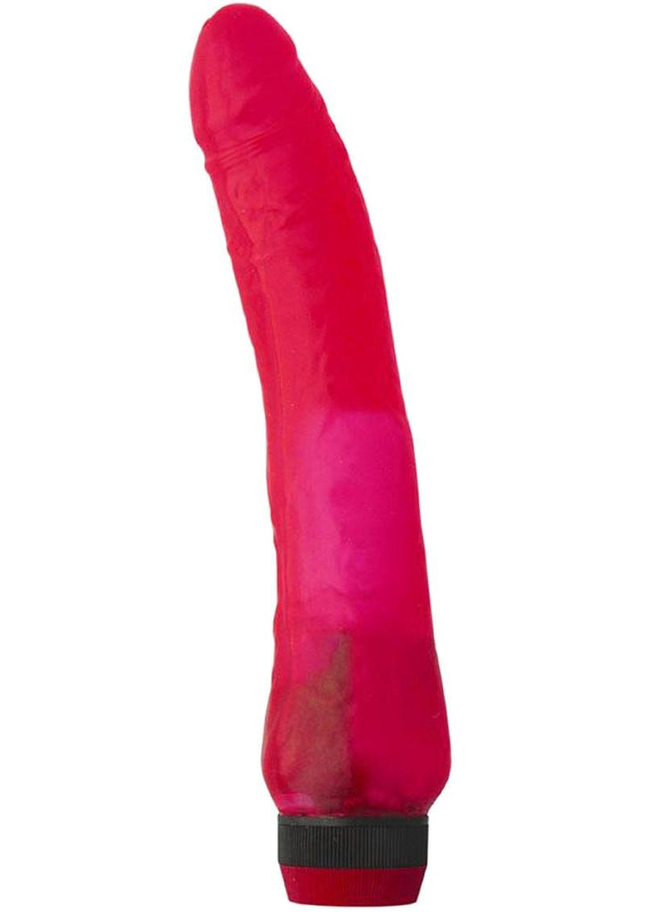 Jelly Caribbean Number 1 Jelly Vibrator - Red - 8.5in