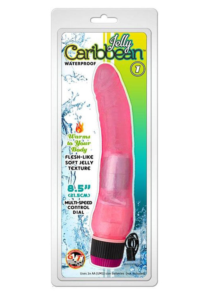 Jelly Caribbean Number 1 Vibrator - Pink - 8.5in