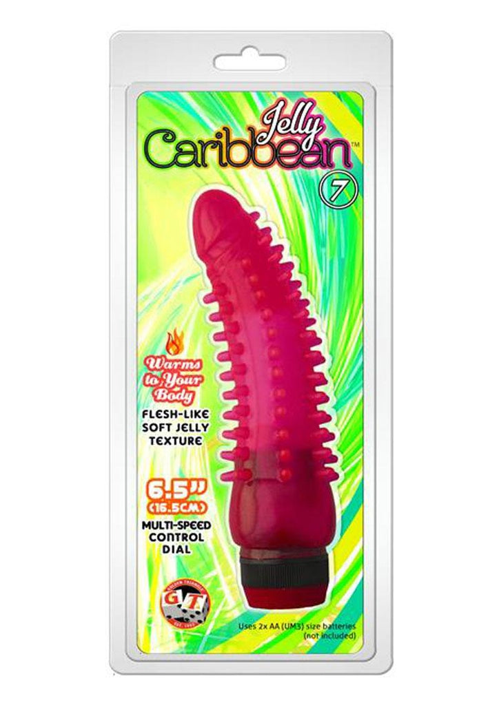 Jelly Caribbean Number 7 Calypso Jelly Vibrator - Pink - 6.5in