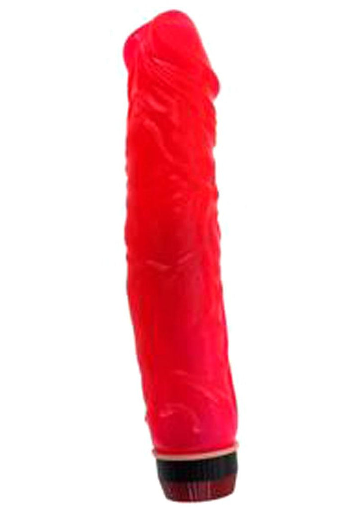 Jelly Caribbean Number 9 Vibrator - Red - 9in