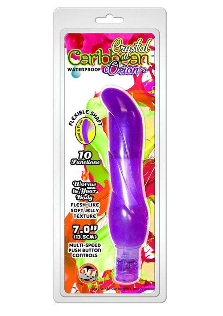 Jelly Caribbean Orion Vibrator Waterproof - Purple - 7in