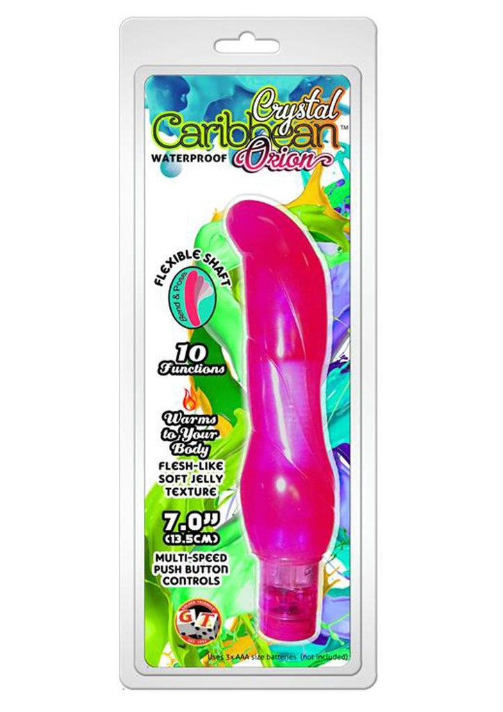 Jelly Caribbean Vibrator Number 8 Waterproof - Pink - 7in