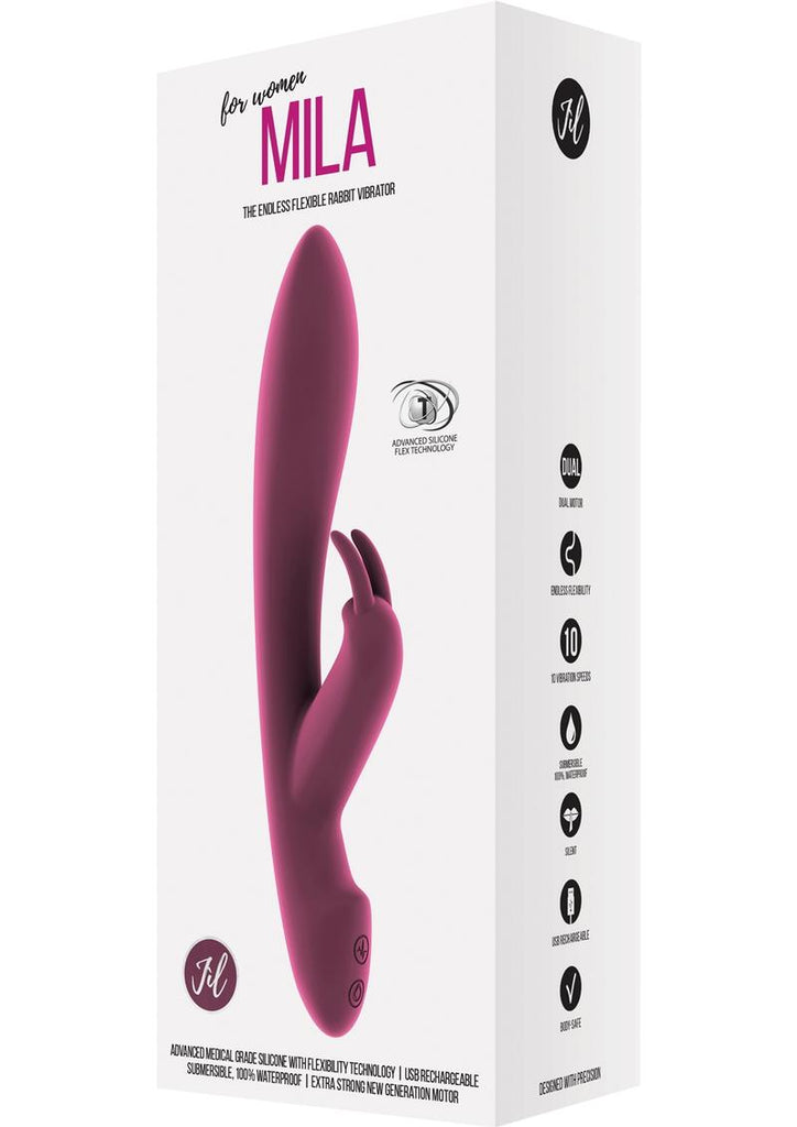 Jil Mila Flexible Silicone Rechargeable Rabbit Vibrator - Pink