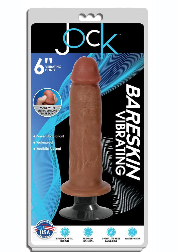 Jock Bareskin Realistic Vibrating Dong - Caramel - 6in