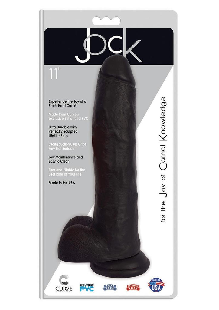 Jock Realistic Dong with Balls - Black - 11in