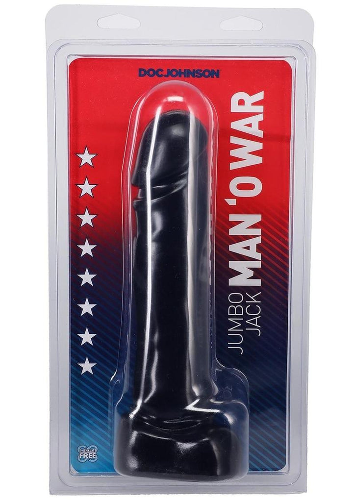 Jumbo Jack Man O' War Dildo - Black - 10in