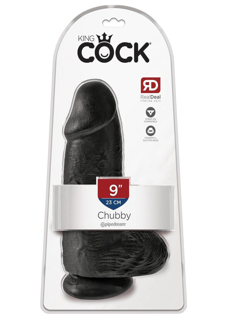 King Cock Chubby Dildo - Black - 9in